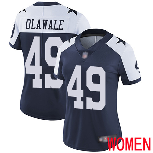 Women Dallas Cowboys Limited Navy Blue Jamize Olawale Alternate 49 Vapor Untouchable Throwback NFL Jersey